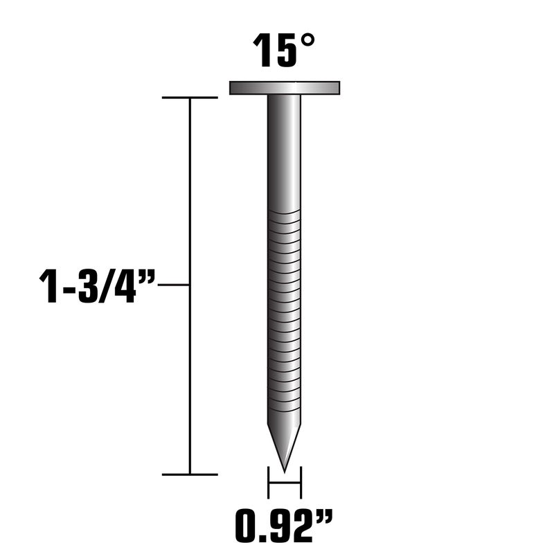 Metabo HPT | 1-3/4 in. x 0.092 in. | Ring Shank Electro-Galvanized | Wire Coil Siding Nails | 3600 Count | 13334HPT - Image 1